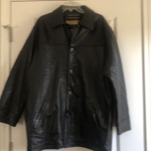 Men’s Black Large Marc New York Leather Long Coat